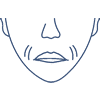downturned mouth